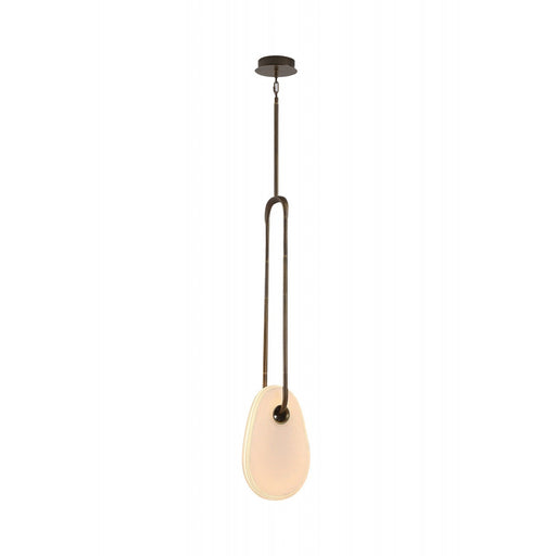 Pendant Lamp Avenue Lighting HF7122-AB-WHT Palmea 13.5"H Oval Shape Alabaster LED Pendant in Aged Brass Avenue Lighting