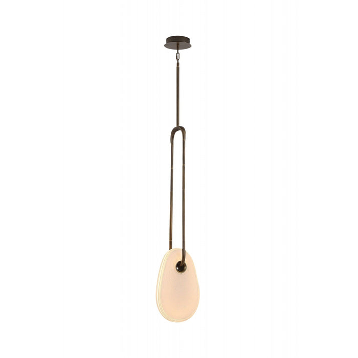 Pendant Lamp Avenue Lighting HF7122-AB-WHT Palmea 13.5"H Oval Shape Alabaster LED Pendant in Aged Brass Avenue Lighting