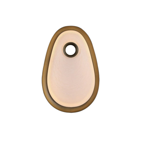 Wall Sconce Avenue Lighting HF7111W-AB-WHT Palmea 14"H Oval Shape Alabaster LED Wall Sconce in Aged Brass Avenue Lighting