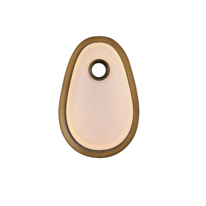 Wall Sconce Avenue Lighting HF7111W-AB-WHT Palmea 14"H Oval Shape Alabaster LED Wall Sconce in Aged Brass Avenue Lighting