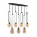 Pendant Lamp Avenue Lighting HF7107-BK-SMK Palmea 7-Light 50"W Oval Shape Alabaster LED Pendant in Matte Black Avenue Lighting