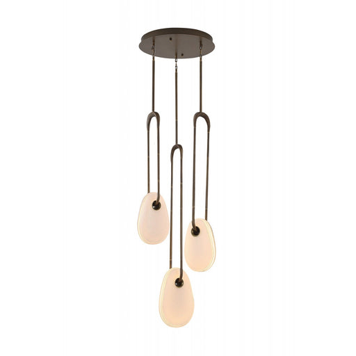 Pendant Lamp Avenue Lighting HF7103-AB-WHT Palmea 3-Light 18"W Oval Shape Alabaster LED Pendant in Aged Brass Avenue Lighting