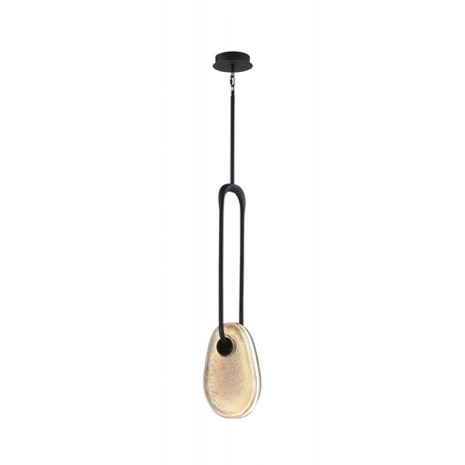Pendant Lamp Avenue Lighting HF7101-BK-SMK Palmea 1-Light 12"H Oval Shape Alabaster LED Pendant in Matte Black Avenue Lighting
