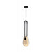 Pendant Lamp Avenue Lighting HF7101-BK-SMK Palmea 1-Light 12"H Oval Shape Alabaster LED Pendant in Matte Black Avenue Lighting