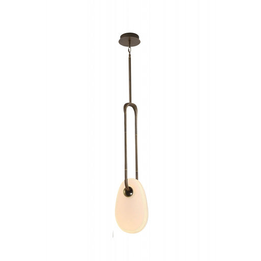 Pendant Lamp Avenue Lighting HF7101-AB-WHT Palmea 1-Light 12"H Oval Shape Alabaster LED Pendant in Aged Brass Avenue Lighting
