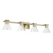 Vanity Light Thesis 207659A Gilford 33 inch 4 light Champagne Gold Vanity Light with Clear Glass Shades THESIS