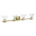 Vanity Light Thesis 207659A Gilford 33 inch 4 light Champagne Gold Vanity Light with Clear Glass Shades THESIS