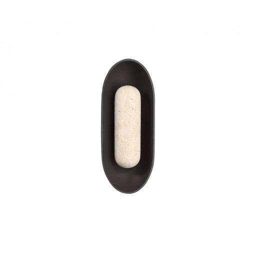 Outdoor Wall Light Avenue Lighting AV5518-BLK Avenue Outdoor 18"H Oval Capsule LED Wall Sconce in Black Natural Stone Avenue Lighting