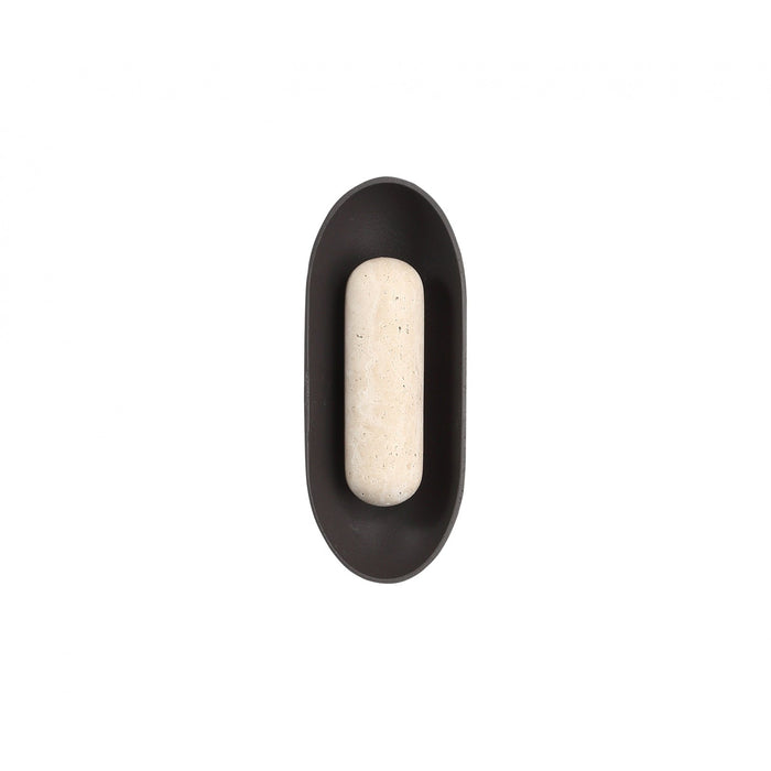 Outdoor Wall Light Avenue Lighting AV5518-BLK Avenue Outdoor 18"H Oval Capsule LED Wall Sconce in Black Natural Stone Avenue Lighting