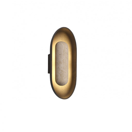 Outdoor Wall Light Avenue Lighting AV5518-BLK Avenue Outdoor 18"H Oval Capsule LED Wall Sconce in Black Natural Stone Avenue Lighting