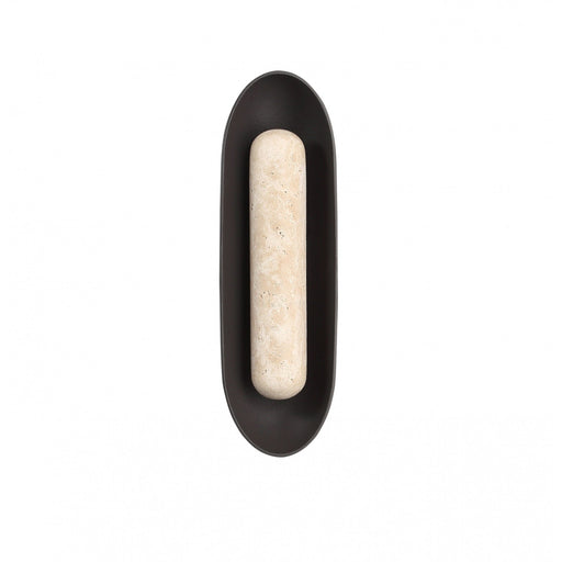 Outdoor Wall Light Avenue Lighting AV5524-BLK Avenue Outdoor 24"H Oval Capsule LED Wall Sconce in Black Natural Stone Avenue Lighting