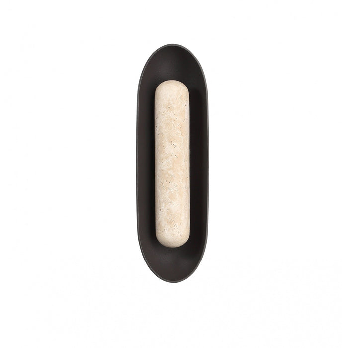 Outdoor Wall Light Avenue Lighting AV5524-BLK Avenue Outdoor 24"H Oval Capsule LED Wall Sconce in Black Natural Stone Avenue Lighting