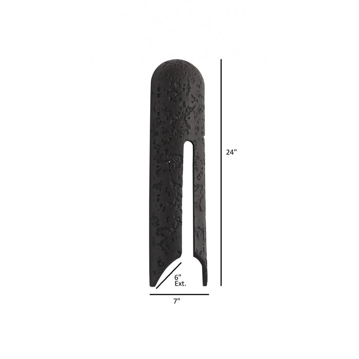 Outdoor Wall Light Avenue Lighting AV5424-BLK Avenue Outdoor New Avenue Outdoor 24"H LED Wall Sconce in Black Natural Stone Avenue Lighting