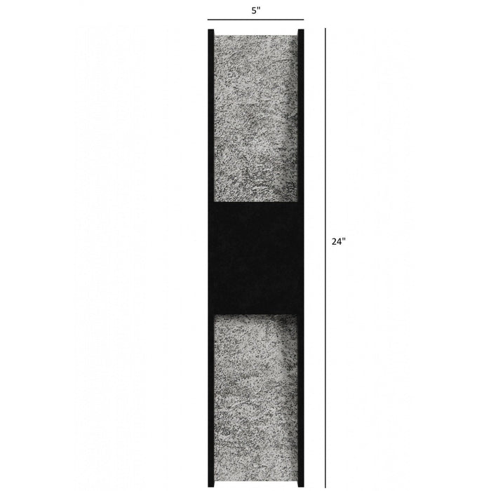 Outdoor Wall Light Avenue Lighting AV5624-BLK Avenue Outdoor 24"H Rectangular Panel LED Wall Sconce in Black Natural Stone Avenue Lighting