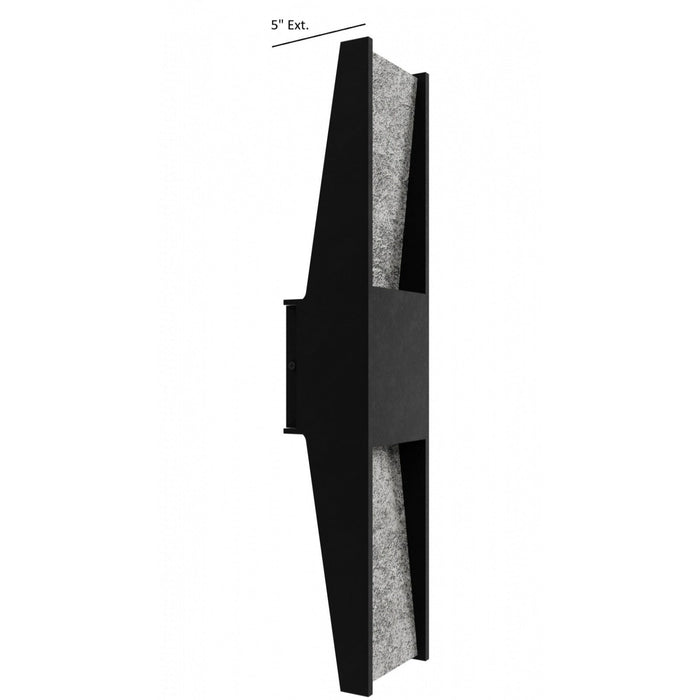 Outdoor Wall Light Avenue Lighting AV5624-BLK Avenue Outdoor 24"H Rectangular Panel LED Wall Sconce in Black Natural Stone Avenue Lighting