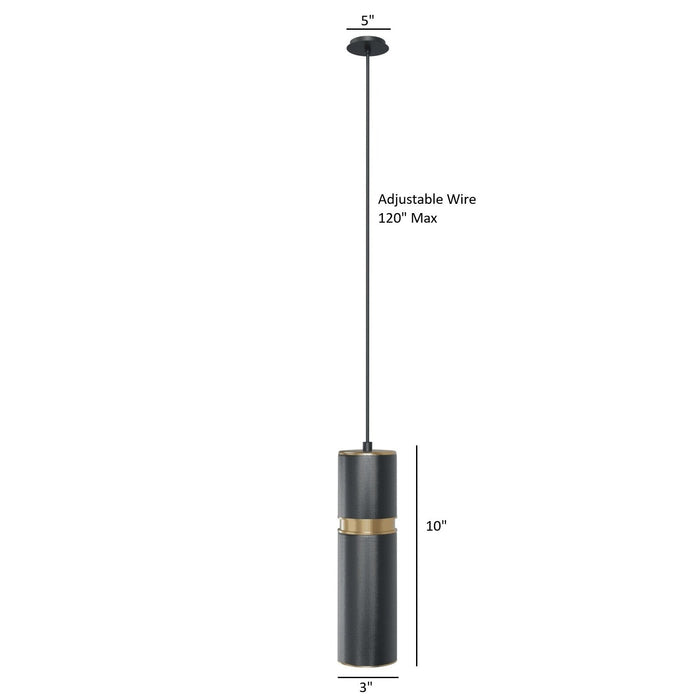 Pendant Light Avenue Lighting HF1074-DGY Cicada 10"H LED Pendant in Knurled Dark Grey and Brass in Knurled Dark Grey With Brass Avenue Lighting