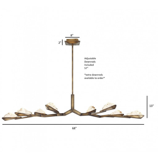 Chandelier Avenue Lighting HF8038-RG Geneva 8-Light 68"W LED Chandelier in Rusted Gold/Clear Crystal Avenue Lighting