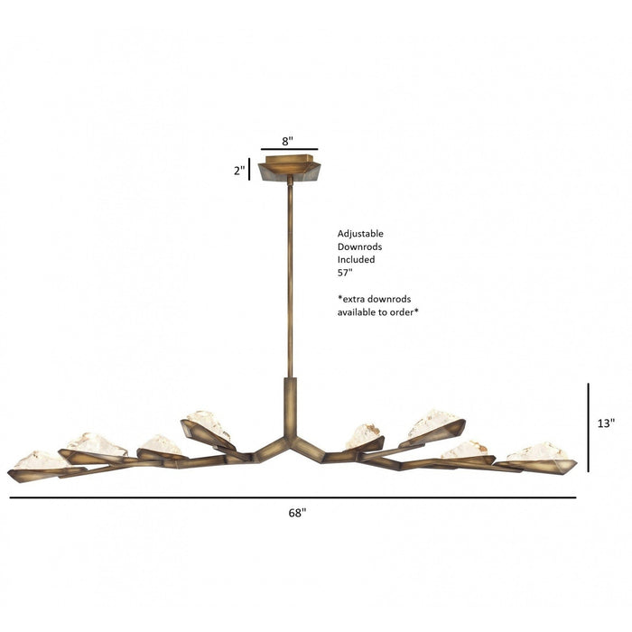 Chandelier Avenue Lighting HF8038-RG Geneva 8-Light 68"W LED Chandelier in Rusted Gold/Clear Crystal Avenue Lighting