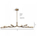 Chandelier Avenue Lighting HF8038-RG Geneva 8-Light 68"W LED Chandelier in Rusted Gold/Clear Crystal Avenue Lighting