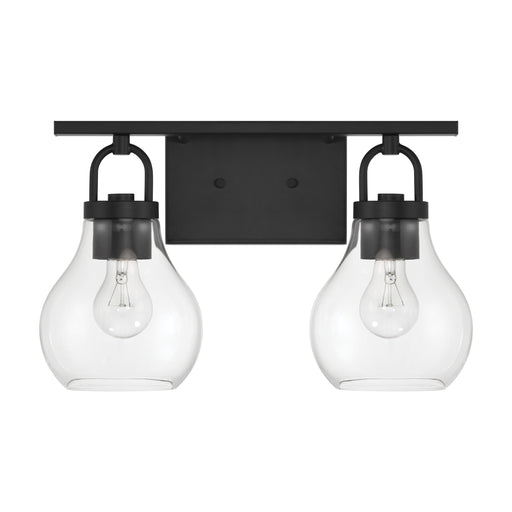 Vanity Light Thesis 207635A Mansfield 16 inch 2 light Matte Black Vanity Light with Clear Glass Shades THESIS