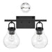 Vanity Light Thesis 207635A Mansfield 16 inch 2 light Matte Black Vanity Light with Clear Glass Shades THESIS