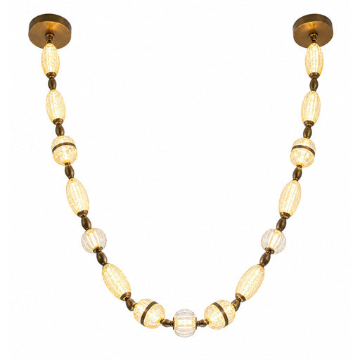 Pendant Light Avenue Lighting HF7162-AGB Dubai 146"L LED Glass Strand Pendant in Aged Brass/Gold Glass in Aged Golden Brass Avenue Lighting