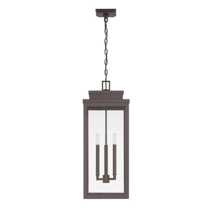Exterior Pendant Light Thesis 207756A Hillside 11 inch 3 light Dark Bronze Exterior Pendant Light with Clear Glass THESIS