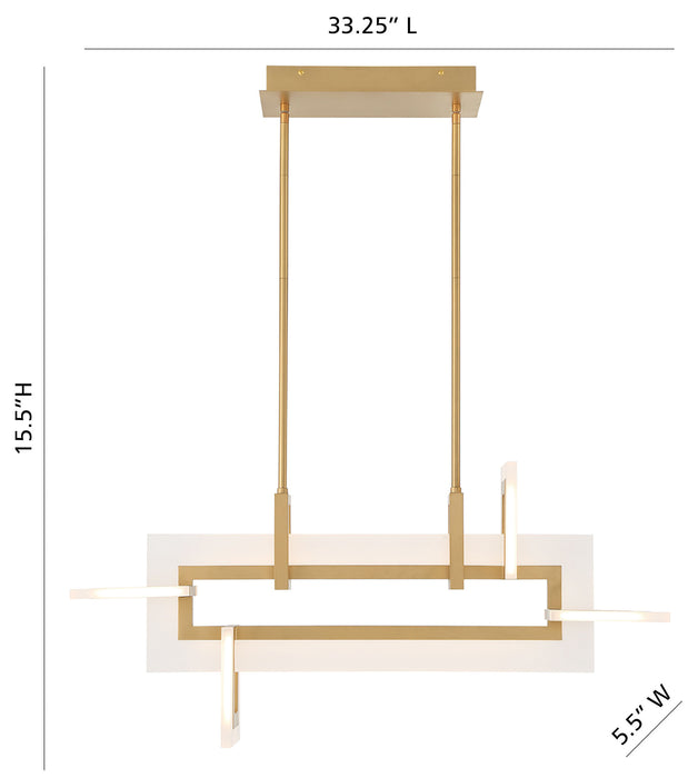 Eurofase 45718-014 Inizio 33" Matte Gold LED Chandelier