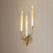 Wall Sconce Thesis 207268A Calle 27 inch 3 light Brass LED Wall Sconce with Gold Leaf Hand Pressed Glass Shades THESIS