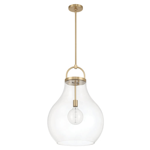 Pendant Light Thesis 207648A Mansfield 18 inch 1 light Champagne Gold Pendant Light with Clear Glass Shade THESIS