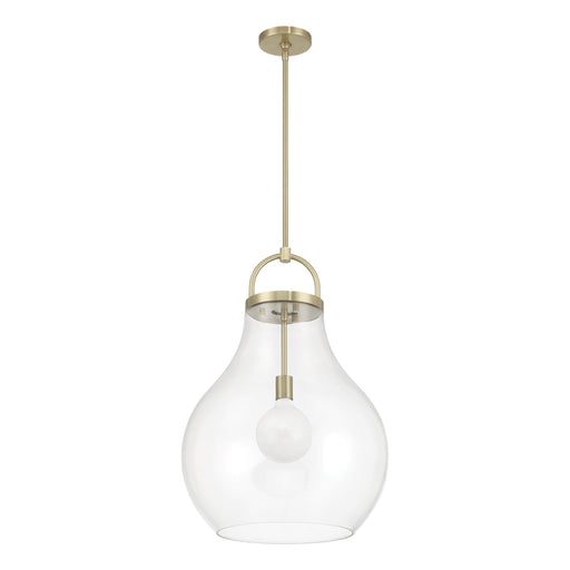 Pendant Light Thesis 207648A Mansfield 18 inch 1 light Champagne Gold Pendant Light with Clear Glass Shade THESIS