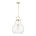 Pendant Light Thesis 207648A Mansfield 18 inch 1 light Champagne Gold Pendant Light with Clear Glass Shade THESIS