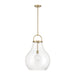 Pendant Light Thesis 207648A Mansfield 18 inch 1 light Champagne Gold Pendant Light with Clear Glass Shade THESIS