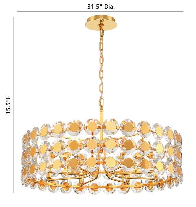 Eurofase 44286-025 Perrene 32" Gold Chandelier