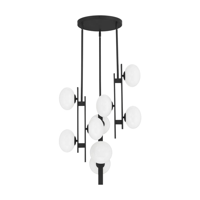 Chandelier Thesis 207387A Julep 22 inch 9 light Matte Black Chandelier with Opal Glass Shades THESIS