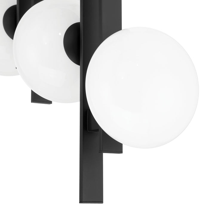 Chandelier Thesis 207387A Julep 22 inch 9 light Matte Black Chandelier with Opal Glass Shades THESIS