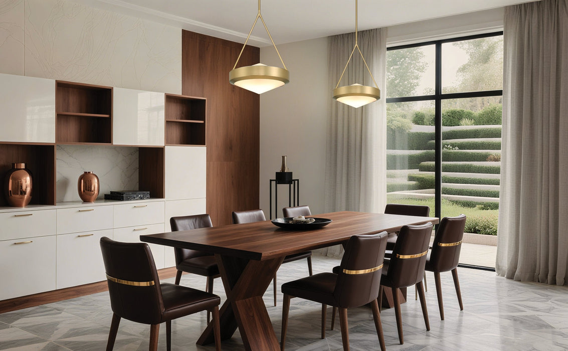 Pendant Light Thesis 207424A Agate 15 inch 3 light Champagne Gold Pendant Light with Opal Glass Shade THESIS