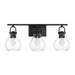 Vanity Light Thesis 207636A Mansfield 24 inch 3 light Matte Black Vanity Light with Clear Glass Shades THESIS