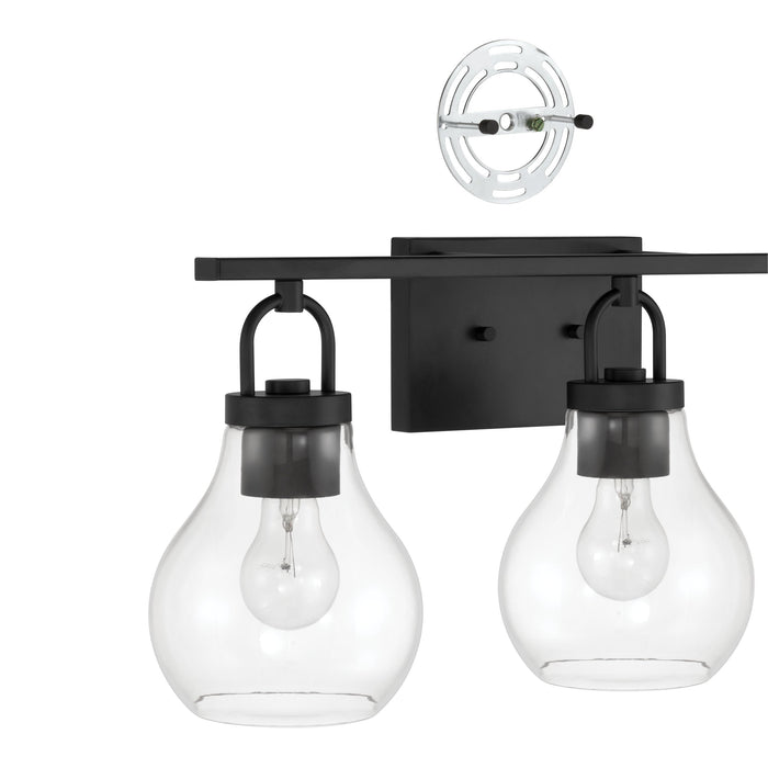 Vanity Light Thesis 207636A Mansfield 24 inch 3 light Matte Black Vanity Light with Clear Glass Shades THESIS