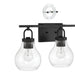 Vanity Light Thesis 207636A Mansfield 24 inch 3 light Matte Black Vanity Light with Clear Glass Shades THESIS