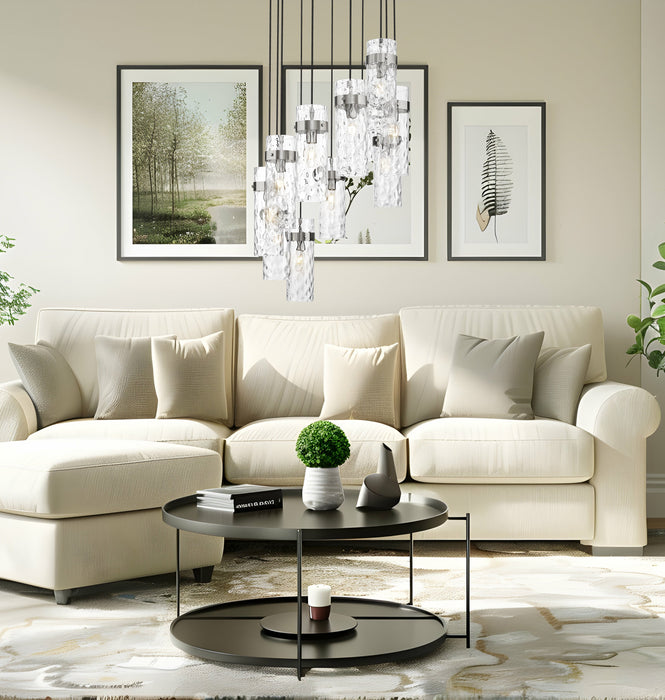 Chandelier Z-Lite 7002P5-11R-BN Brushed Nickel Fontaine 11 Light Chandelier Z-Lite