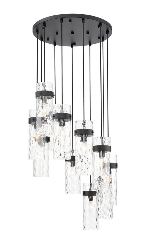 Chandelier Z-Lite 7002P5-11R-MB Matte Black Fontaine 11 Light Chandelier Z-Lite