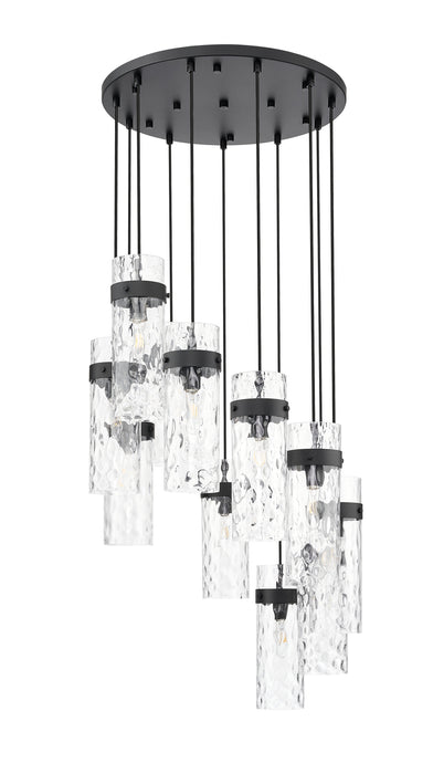Chandelier Z-Lite 7002P5-11R-MB Matte Black Fontaine 11 Light Chandelier Z-Lite
