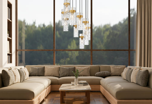 Chandelier Z-Lite 7002P5-11R-RB Rubbed Brass Fontaine 11 Light Chandelier Z-Lite