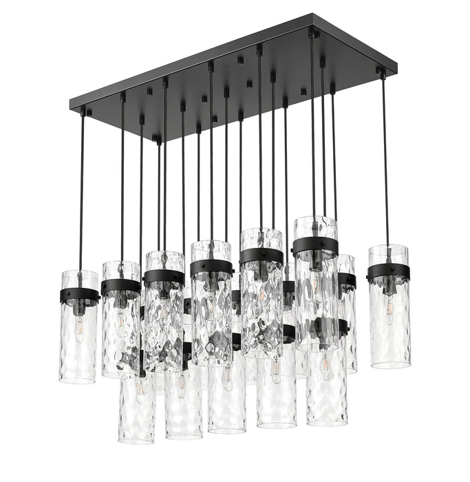 Linear Chandelier Z-Lite 7002P5-17L-MB Matte Black Fontaine 17 Light Linear Chandelier Z-Lite
