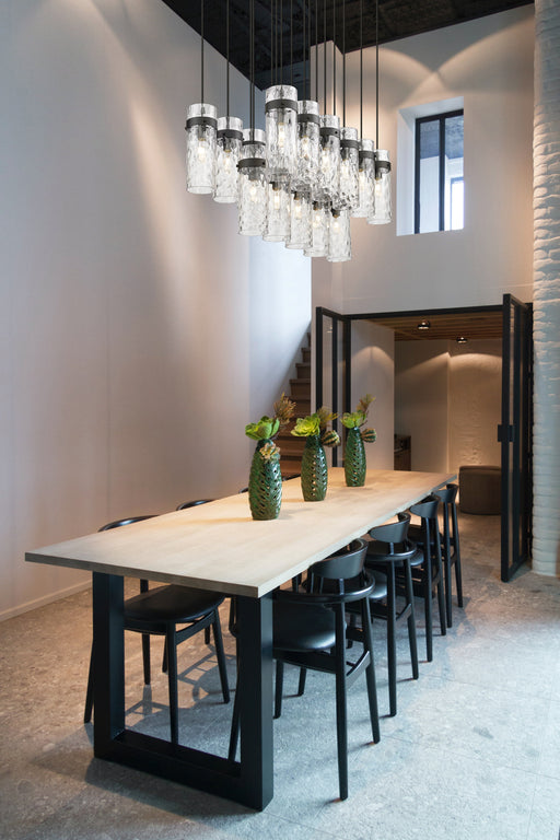 Linear Chandelier Z-Lite 7002P5-17L-MB Matte Black Fontaine 17 Light Linear Chandelier Z-Lite