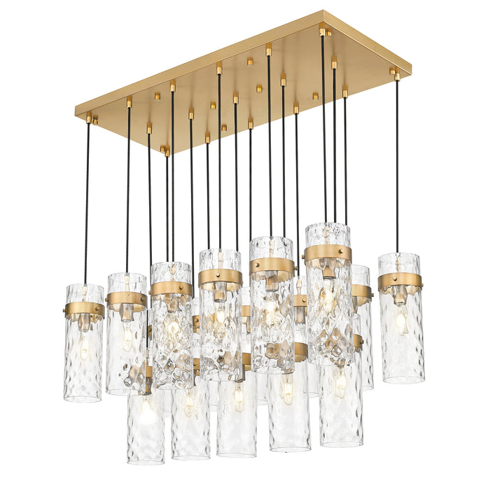 Linear Chandelier Z-Lite 7002P5-17L-RB Rubbed Brass Fontaine 17 Light Linear Chandelier Z-Lite