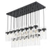 Linear Chandelier Z-Lite 7002P5-23L-MB Matte Black Fontaine 23 Light Linear Chandelier Z-Lite