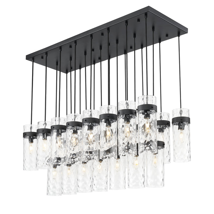 Linear Chandelier Z-Lite 7002P5-23L-MB Matte Black Fontaine 23 Light Linear Chandelier Z-Lite