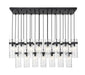 Linear Chandelier Z-Lite 7002P5-23L-MB Matte Black Fontaine 23 Light Linear Chandelier Z-Lite